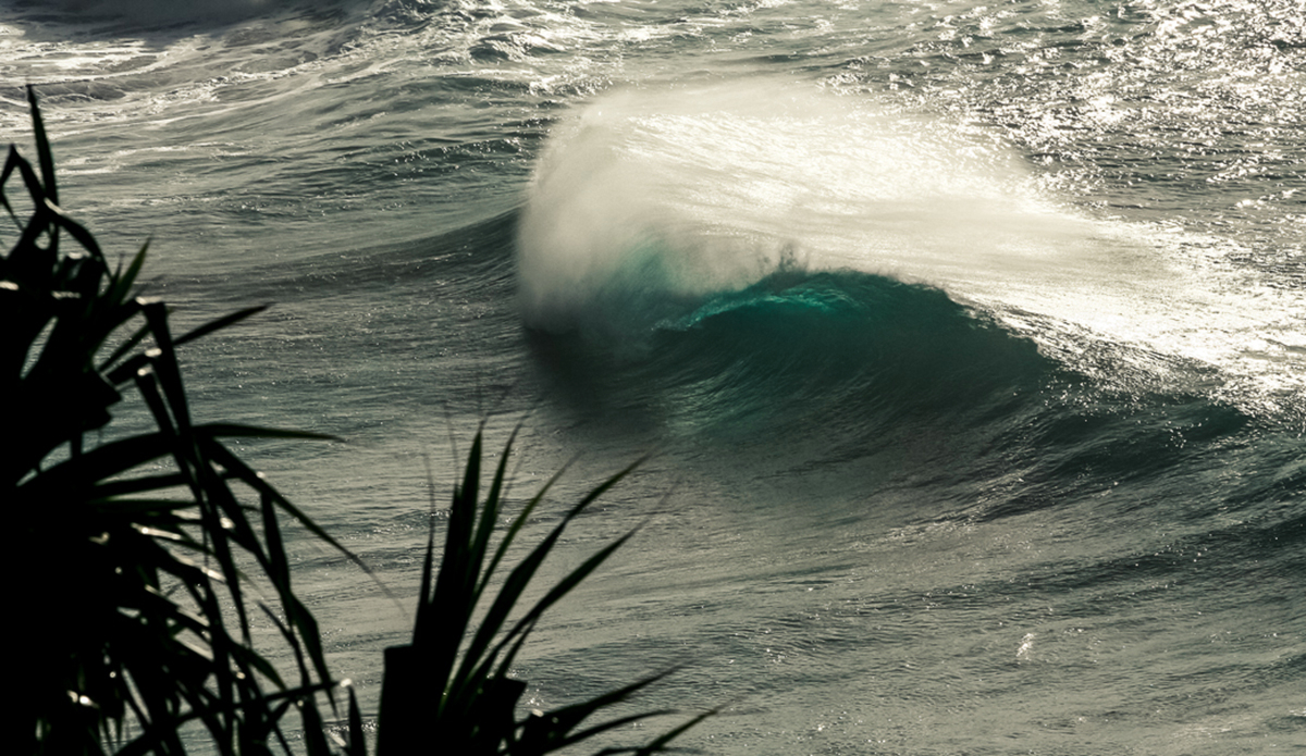 A lone peak on a desolate stretch of Kauai\'i\'s North coast.  Kauai\'i, Hawaii.
