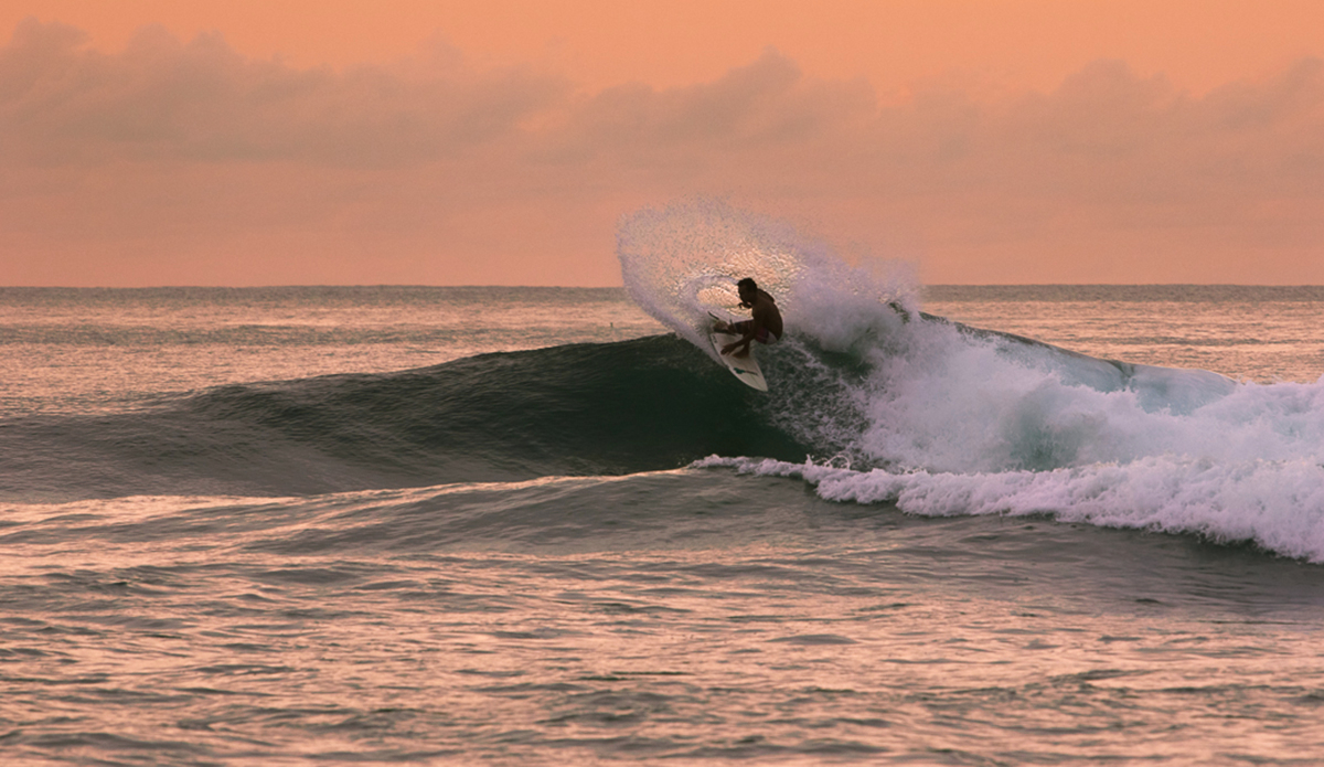 Local ripper Che Lovelace carving some late afternoon perfection.  Trinidad Tobago.