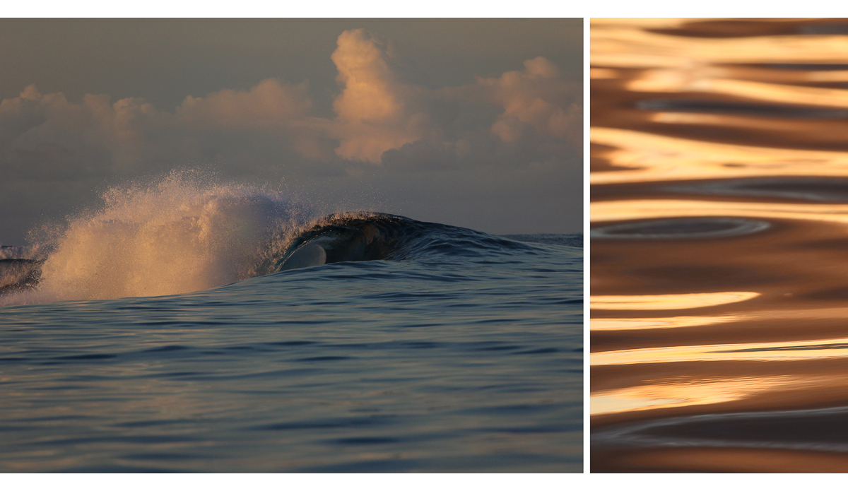 Not for the faint of heart, \"Pebbles\" breaks below sea level over sharp and shallow coral reef.  Upola, Samoa.