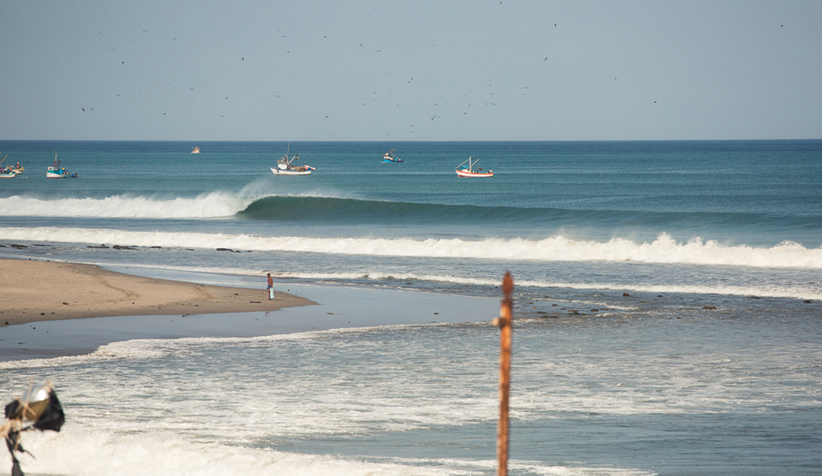 Perfect conditions after getting no sleep above a nightclub, Punta Balena, Mancora, Peru.