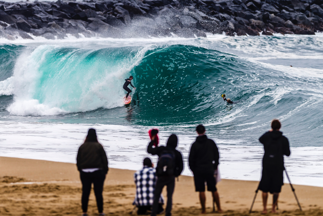 June Gloom is in full effect, but Sage Burke still found some shade at  Wedge. Photo: Ben Ginsberg