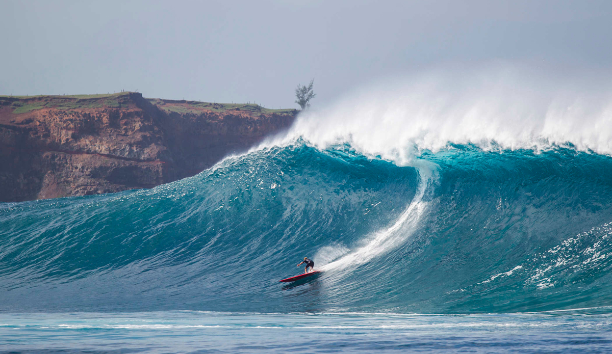 This was the day of days. It was so big this winter, but still inviting. The wave heights were huge, but the period wasn\'t too long so you could still manage to catch them. I ended up taking this one on the head and got dragged underwater further than I had ever gone before. I popped up near the rocks. Luckily, the rescue team was there to save me. There is no doubt in my mind that if Kurtis Chong Kee wasn\'t there, I would have gone into the rocks! Photo: Tom Servais