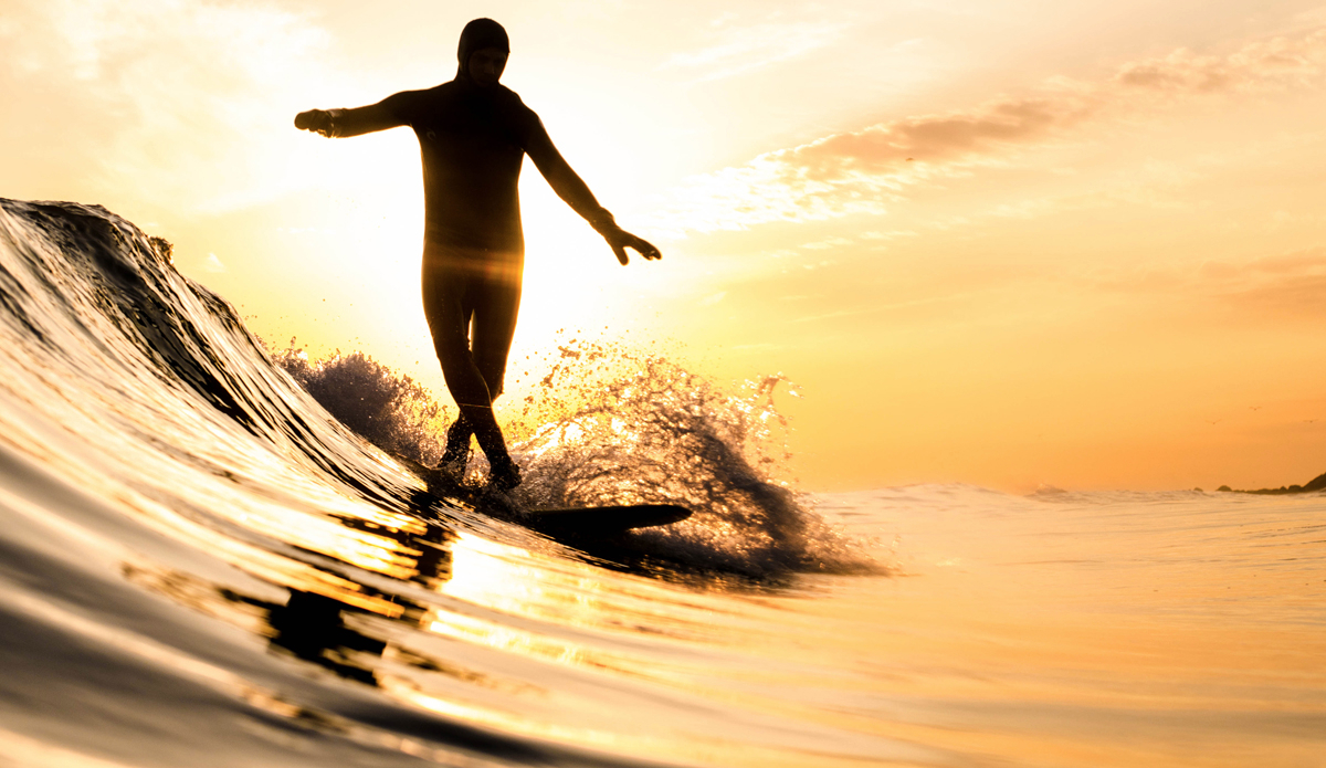 Neal Campbell during New York winters. The sun sets directly over the ocean, making for some intense silhouette situations. Photo: <a href=\"https://parascanography.weebly.com/\"> JAMES PARASCANDOLA</a> 
