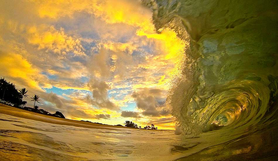 “Gold Stripe.” I like how the light came through a little gap in the barrel. Photo: <a href=\"https://www.conorwavephoto.smugmug.com\">Conor Kennedy</a>