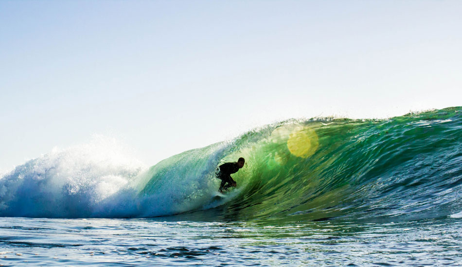 Andy Pierce setup nicely inside a La Jolla barrel. Photo: <a href=\"https://www.mattadenphotography.com\">Matt Aden</a>