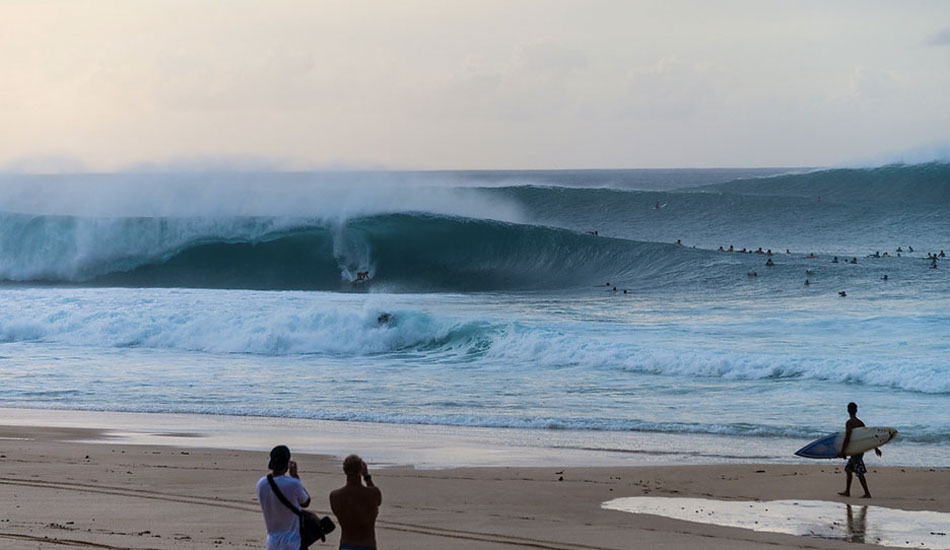 Pipeline line-up. Photo: <a href=\"https://www.joliphotos.com/\">Peter Joli Wilson</a> from <a href=\"https://www.theinertia.com/surf/massive-evening-before-the-finals-at-billabong-pipe-masters/\" target=\"_blank\">Pipeline Ignites Before Pipe Masters Final Day</a>
