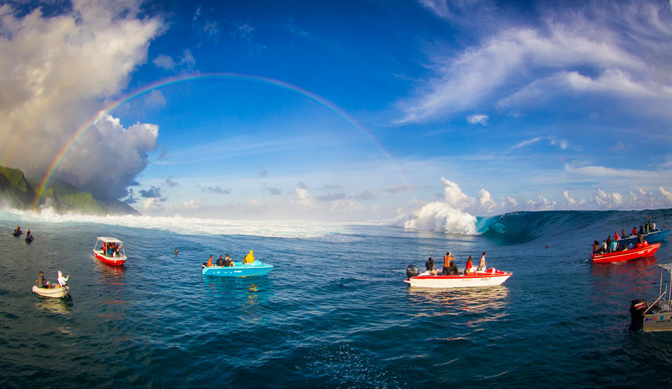 One of my favorite shots from Teahupoo. Just the atmosphere. May 14th, 2013. Photo: <a href=\"https://benthouard.com/\" target=\"_blank\">Ben Thouard</a>.