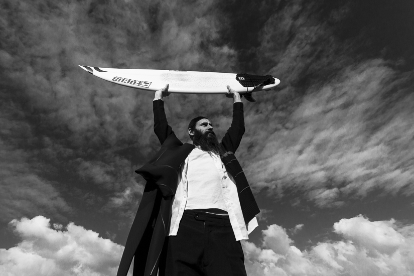 \"As long as the sea and the waves fascinate me so much , i will keep on surfing... togather with studying the bible\". Photo: Gai Schteinberg