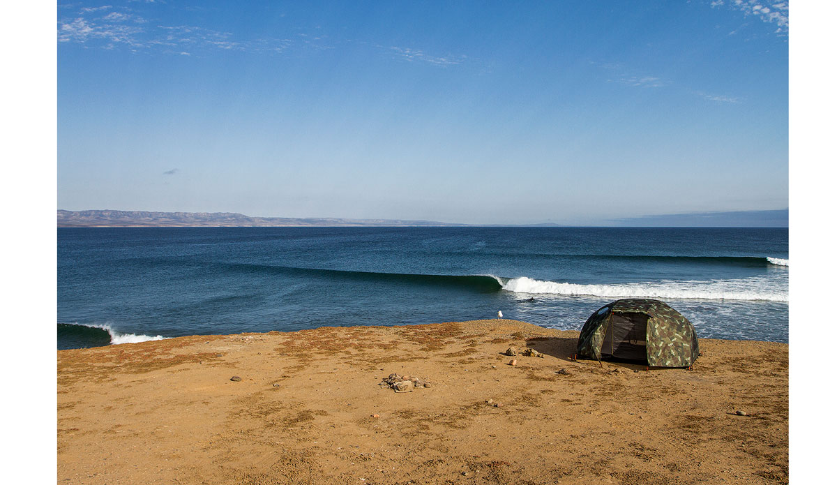 This might sound kind of weird, but this image actually makes me extremely sad. I had been chasing this wave for ten years, and never scored it like this. We rolled up and the four of us surfed this wave by ourselves for three days straight. While we were there, the fishing village on the inside started building a jetty so they could launch their vessels closer to the village instead of driving them the 1/8 mile to the old boat launch. By the time we left, the backwash from the hardly even built jetty was already messing up the inside of the wave. Breaks my heart. Photo: <a href=\"https://markmcinnis.com/\" target=\"_blank\">Mark McInnis</a>