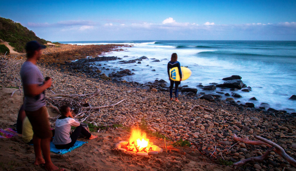 Surf all day and warm up around the fire. Wild Coast life is simple but awesome.  Photo: <a href=\"https://www.facebook.com/pages/Pho-Tye-Studio/398591356893177?fref=nf\"> Tyerell Jordaan</a>
