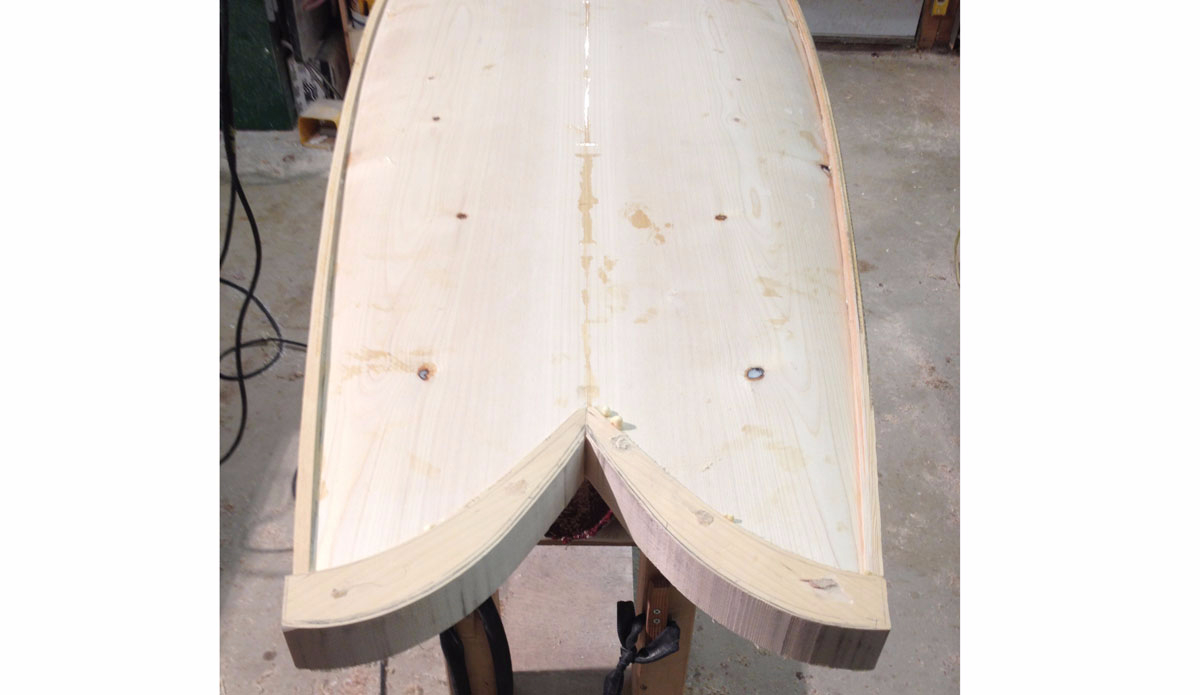 \"I glued the tail block on. I got into sculpting the tail block, indulging in a little hand tool carving while thinking of wooden boat stems.\"