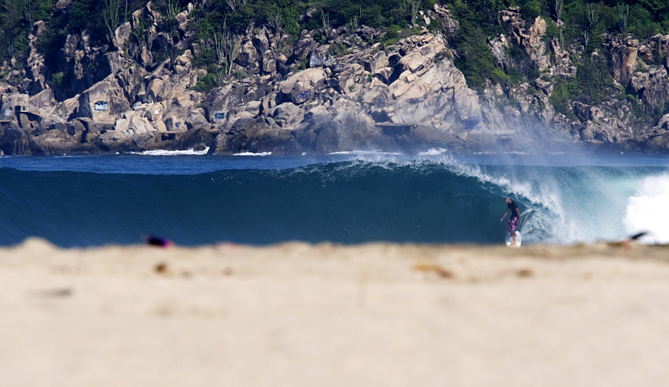 This is Junior Faria at Puerto Escondido. Puerto is a very special place. It has some scenic views and the waves are incredible…perfect to shoot, in my opinion. Image: <a href=\"https://www.luizblanco.com/Home.html\" target=\"_blank\">Blanco</a>