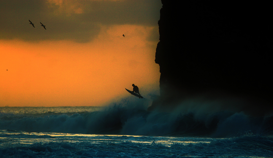 This is Jordy Smith, years ago, in the evening lights of Fernando de Noronha. Image: <a href=\"https://www.luizblanco.com/Home.html\" target=\"_blank\">Blanco</a>
