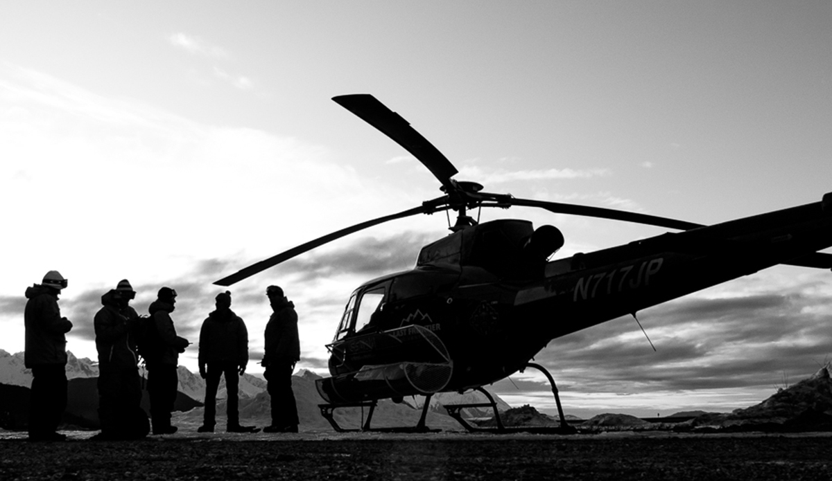 The metal bird, our transportation, access to tall peaks and sometimes a moving tripod when the doors come off and they strap in the filmer and photographer and let us hang from the side while shooting! Photo: <a href=\"https://deanblottogray.com/\">Blotto</a>
