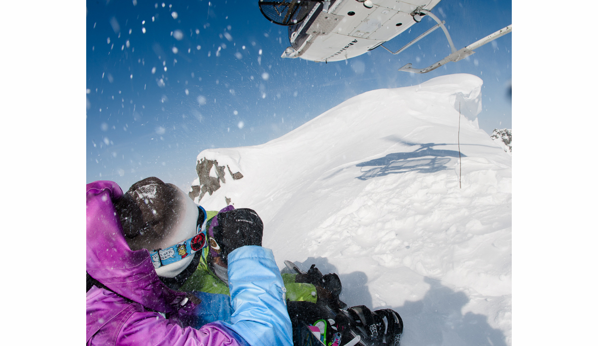 Stay low and hold down the gear while the helicopter lifts off. Photo: <a href=\"https://deanblottogray.com/\">Blotto</a>