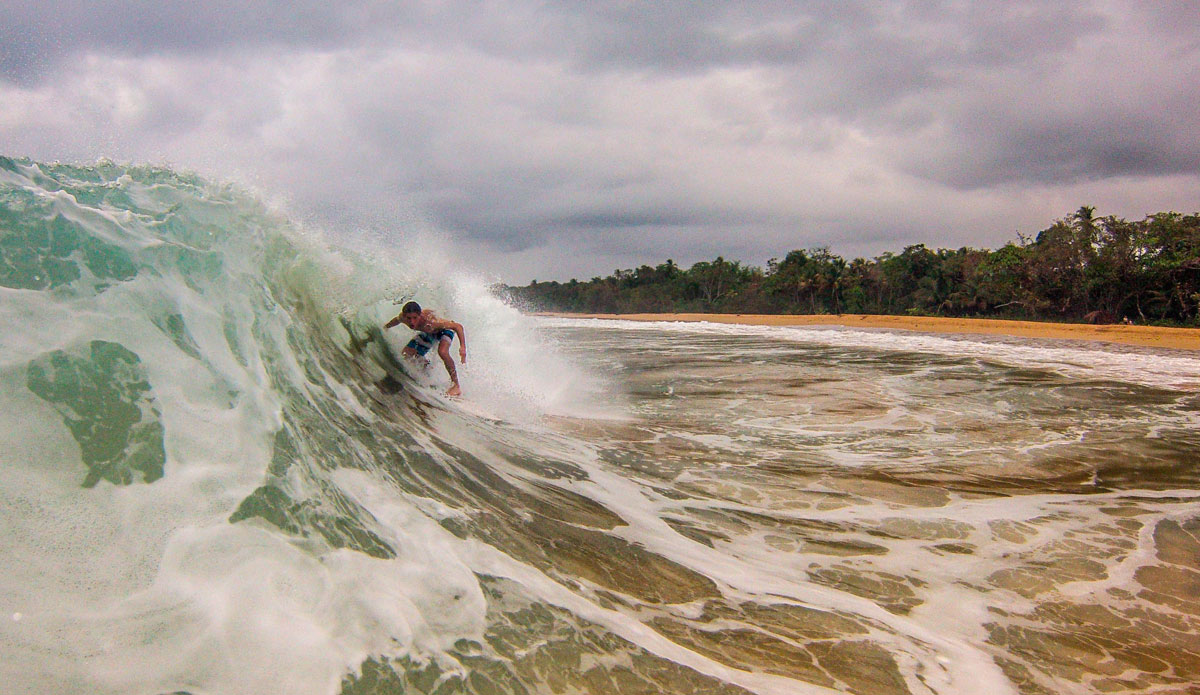 Tyler Correll (@tylerwcorrell) tucking in on a smaller Bluff wave.  Photo: <a href=\"https://www.facebook.com/ColinRothPhoto\"> Colin Roth</a>