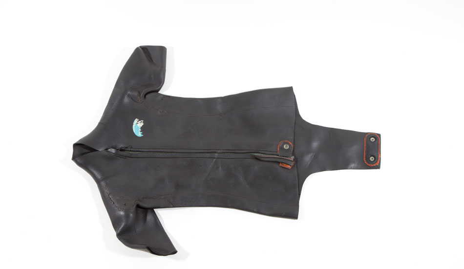 An original Dive n\' Surf Beaver-tail short arm suit, circa 1950.