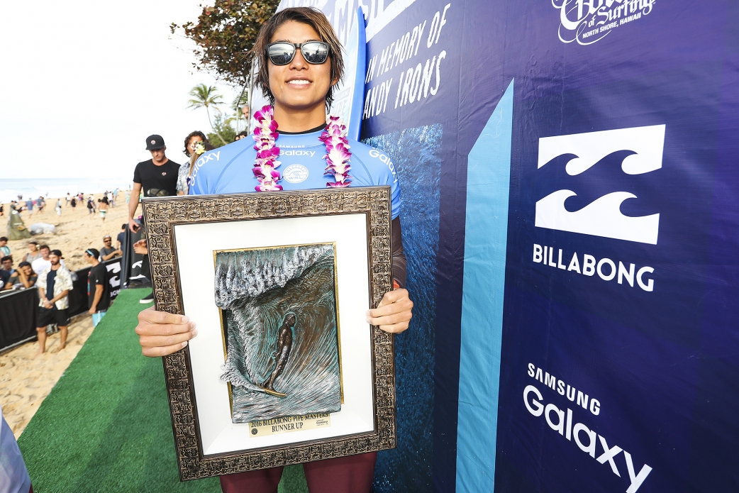 Kanoa Igarashi. Photo: <a href=\"https://www.instagram.com/kc80/\">Cestari</a>/<a href=\"https://www.worldsurfleague.com/\">WSL</a>