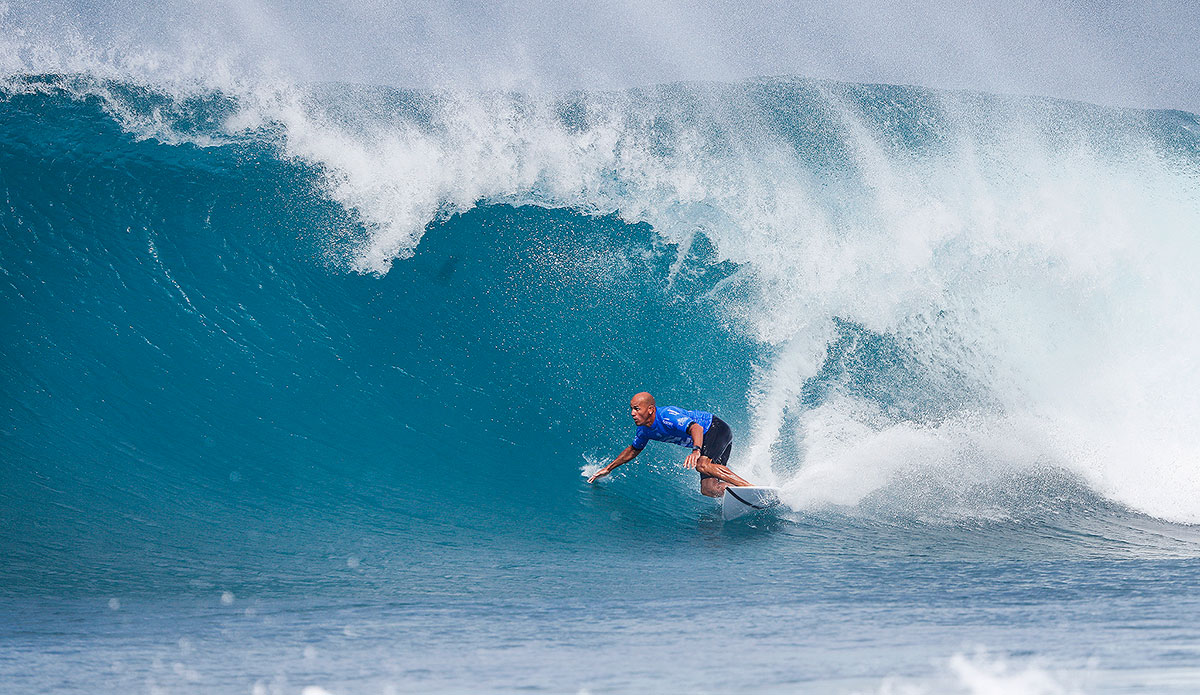 Kelly Slater. Photo: <a href=\"https://www.instagram.com/damien_poullenot/\">Poullento</a>/<a href=\"https://www.worldsurfleague.com/\">WSL</a>
