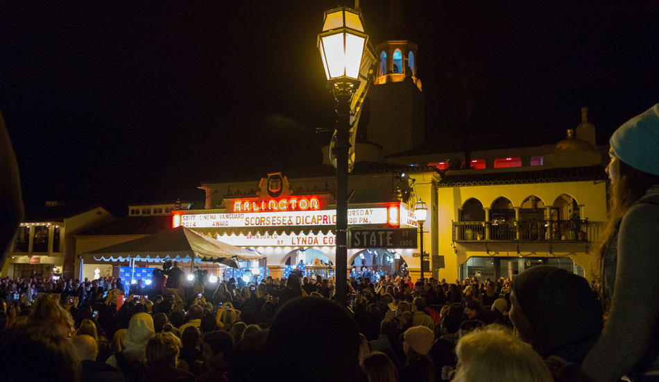 The Cinema Vanguard Award recognizes an actor who has forged his own path taking artistic risks and making a significant and unique contribution to film. You know it\'s a big deal when these guys show up. DiCaprio and Scorsese at the Arlington attracted the largest crowds overflowing across State Street. Photo: <a href=\"https://lowtiderising.com/\" target=_blank>Branden Aroyan/lowtiderising.com</a>