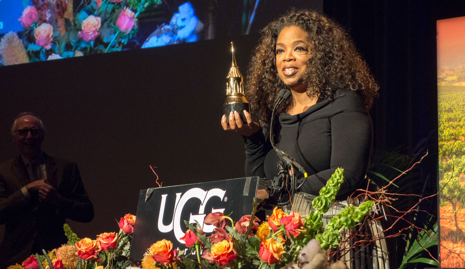 Oprah feeling right at home in SB accepting the award and feeling very grateful for the life she is living. Photo: <a href=\"https://lowtiderising.com/\" target=_blank>Branden Aroyan/lowtiderising.com</a>