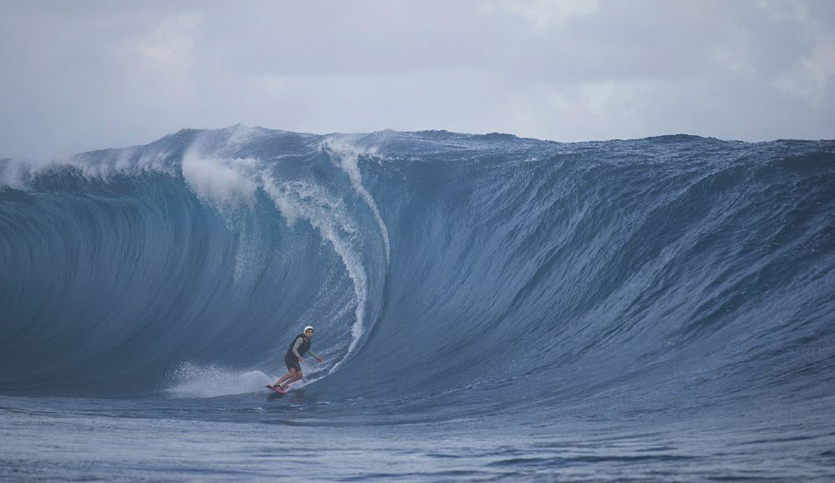 Maya taming a Tahitian beast. She\'s no stranger to the danger here – a horrendous 2007 wipeout got her in the nomination books for Billabong\'s XXL Wipeout Award. Photo: <a href=\"https://www.redbull.com/us/en\">Red Bull</a>