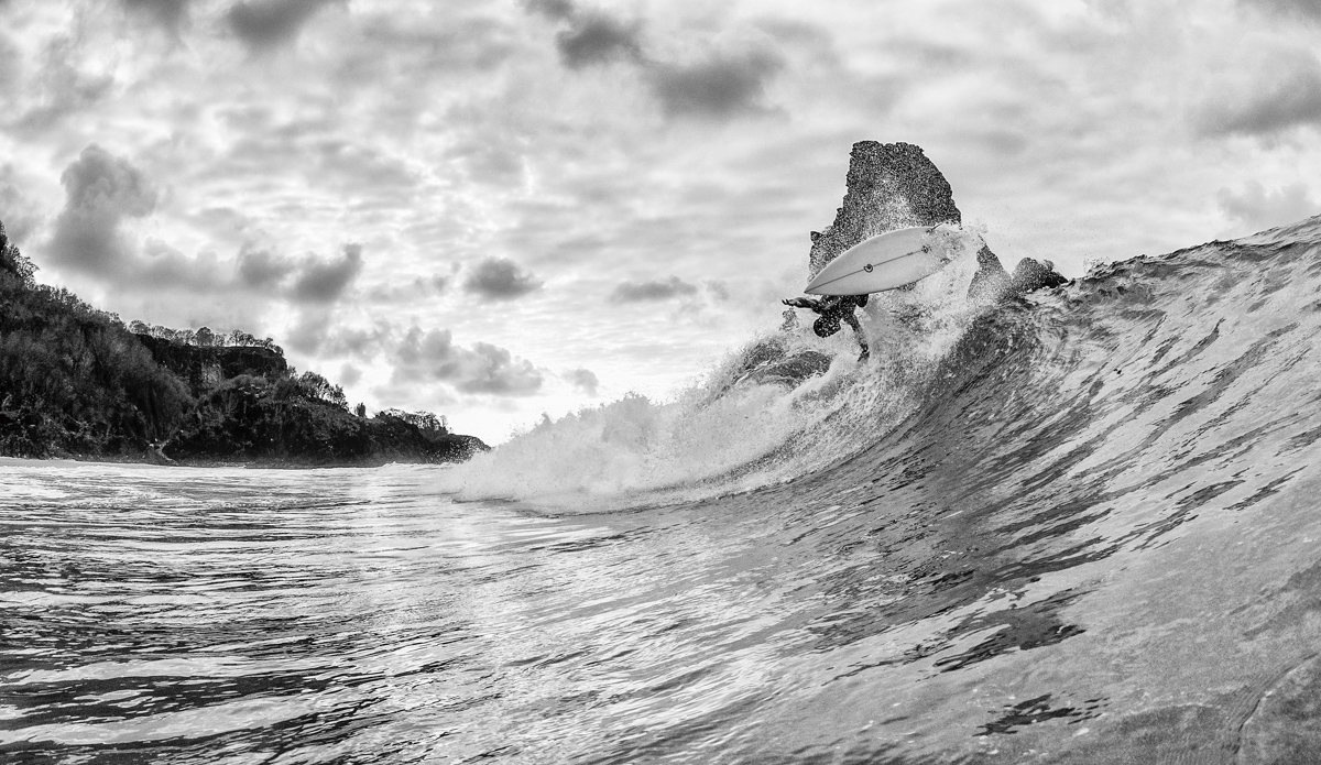 A brave man Alan Rangel at Praia da Cacimba do Padre, Fernando de Noronha. Photo: <a href=\"https://www.thesurfoffice.com/blog/2014/11/27/brendan-it-director-surf-photographer\"> Brendan Bank</a>