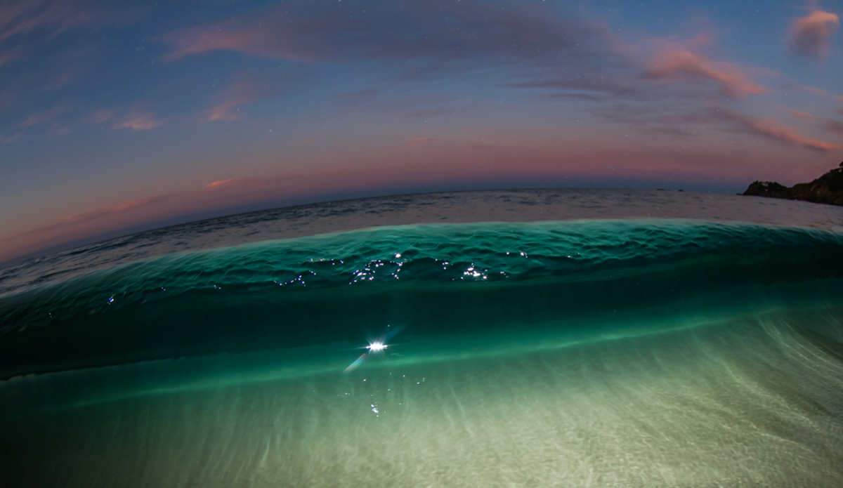 When artificial light reacts with ambient light, Main Beach Forster. Photo: <a href=\"https://brentonderooy.com/\">Brenton de Rooy</a>