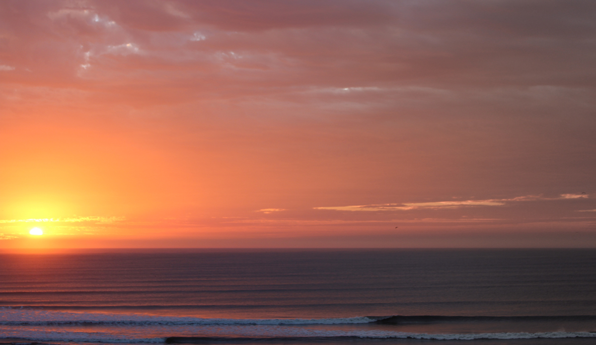 Chicama sunset. Photo: <a href=\"https://www.instagram.com/balyall\">Brett Allen.</a>
