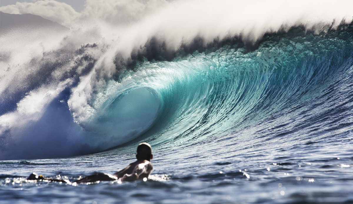 As Andy paddled out, he turned to me just before this shot and said, \"Livin\' the dream, Bielmann. Livin\' the dream.\" This shot was used for the 2012 Billabong Pro poster.