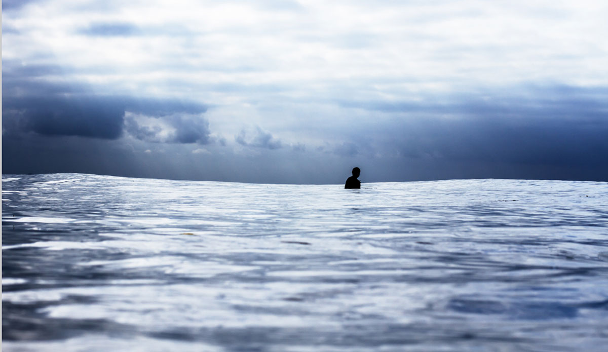 Morning light rains down on an unknown surfer, waiting for a set, somewhere in Northern Los Angeles. Photo: <a href=\"https://www.kincaidcliffordphotography.com/\"> Brian Clifford</a>