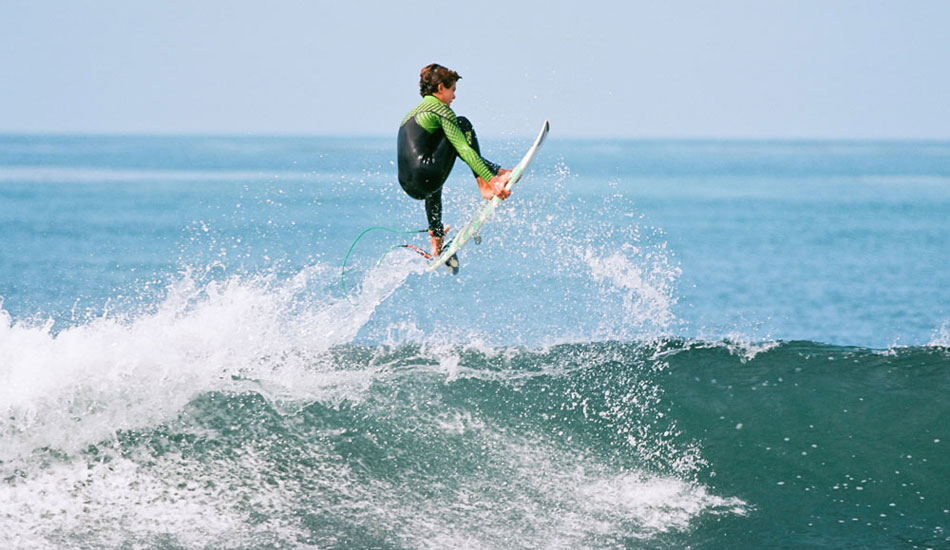 Grom Cole Houshmand + double rail grab air at Lowers. Photo: <a href=\"https://iambrooks.com/\" target=_blank>Brooks Sterling</a>