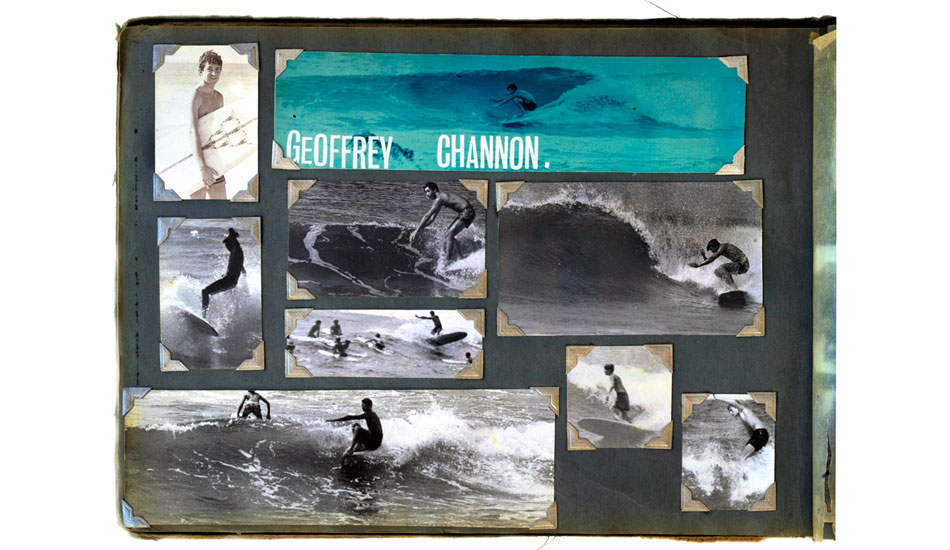 Geoff Channon - Stylist 1964 Mona Vale- Geoff got his first board when he turned fourteen in the summer of 1960-61.
From my memory it was a no name, nine-foot pink and white malt with a giant piece of sticking plaster on the deck, which later proved to be hiding a big hole. My favorite board was the Dale with six stickers, lilac rails and a cedar stringer and a laminated pod. My shortest board in the early seventies was a 5’8” McCoy twin fin. Photo: <a href=\" www.bruceusher.com.au\">Bruce Usher</a>