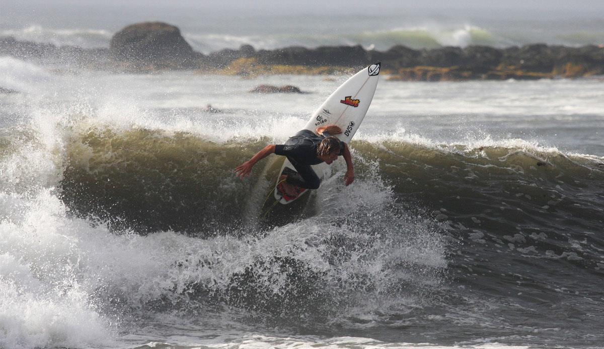 Chris Ward during Hurricane Bill in New Hampshire. Photo: <a href=\"https://www.bryannicholson.com/\">Bryan Nicholson</a>