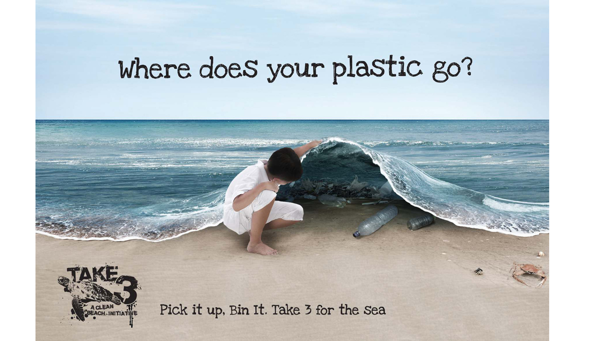 <a href=\"https://www.take3.org.au/\">Take 3</a> - While living in Australia, we were fortunate enough to meet up with Tim Silverwood, an ocean activist with a unique request that ask people to take 3 (or more) pieces of trash from the beach or waterway on every visit. Take 3 echoes the industry view to first reduce plastic consumption and then clean debris once they are coughed up onto the shores. You could attribute picking up your part as the admission price to ride, but we like to think of it as building good karma for the day. Give it a try, support your local clean up efforts and make an effort to pick up a few pieces of trash every visit, you will be surprised how infectious your actions can be. Photo: Tim Silverwood