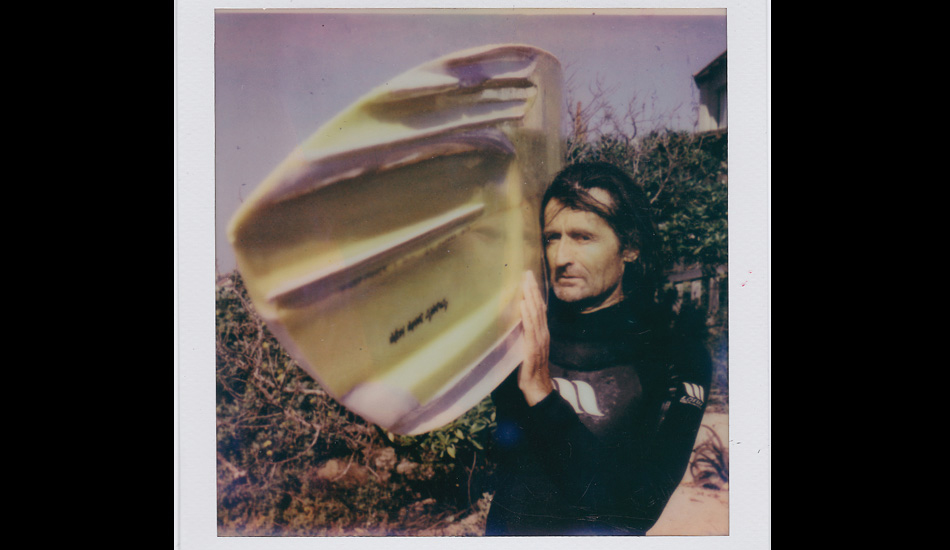 “Derek & His Craft.” One strange surfboard and its creator, DH. Jeffreys Bay, South Africa. Winter 2013. From Creatives Polaroid Portrait Series. Photo: <a href=\"https://expressionsaufrichtig.tumblr.com\">Jared Aufrichtig</a>