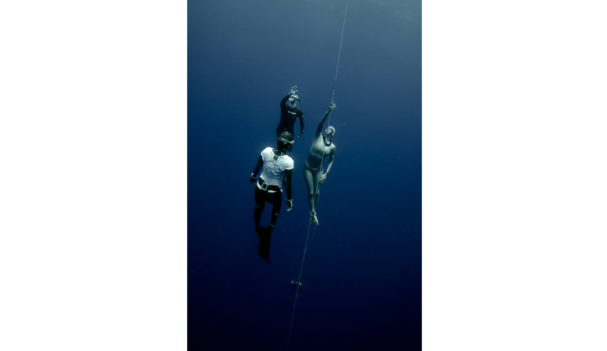 USA\'s Ashley Chapman doing a Free Immersion dive, Day 3. Photo: <a href=\"http://liabarrettphotography.com/\" target=_blank>Lia Barrett</a>