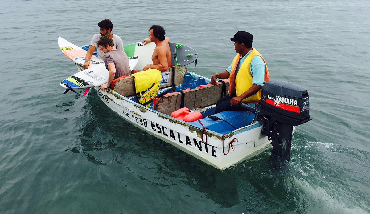 Burger, Jeff, and Jason exploring off shore islands using local water taxis. Photo: <a href=\"https://www.duckvillageoutfitters.com/\"> Bob Hovey/Duck Village Outfitters</a>