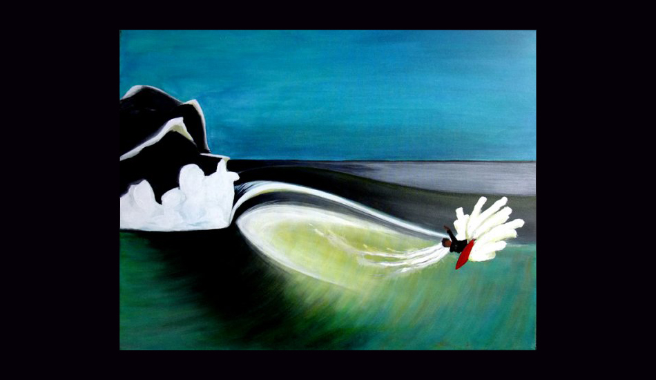 Dawn Patrol, acrylic on canvas. Image: <a href=\"https://fionableugallery.com/\">Chase</a></em></strong>