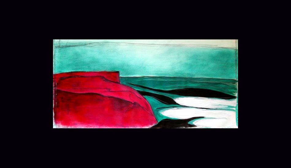 The Cliffs, acrylic on canvas. Image: <a href=\"https://fionableugallery.com/\">Chase</a></em></strong>