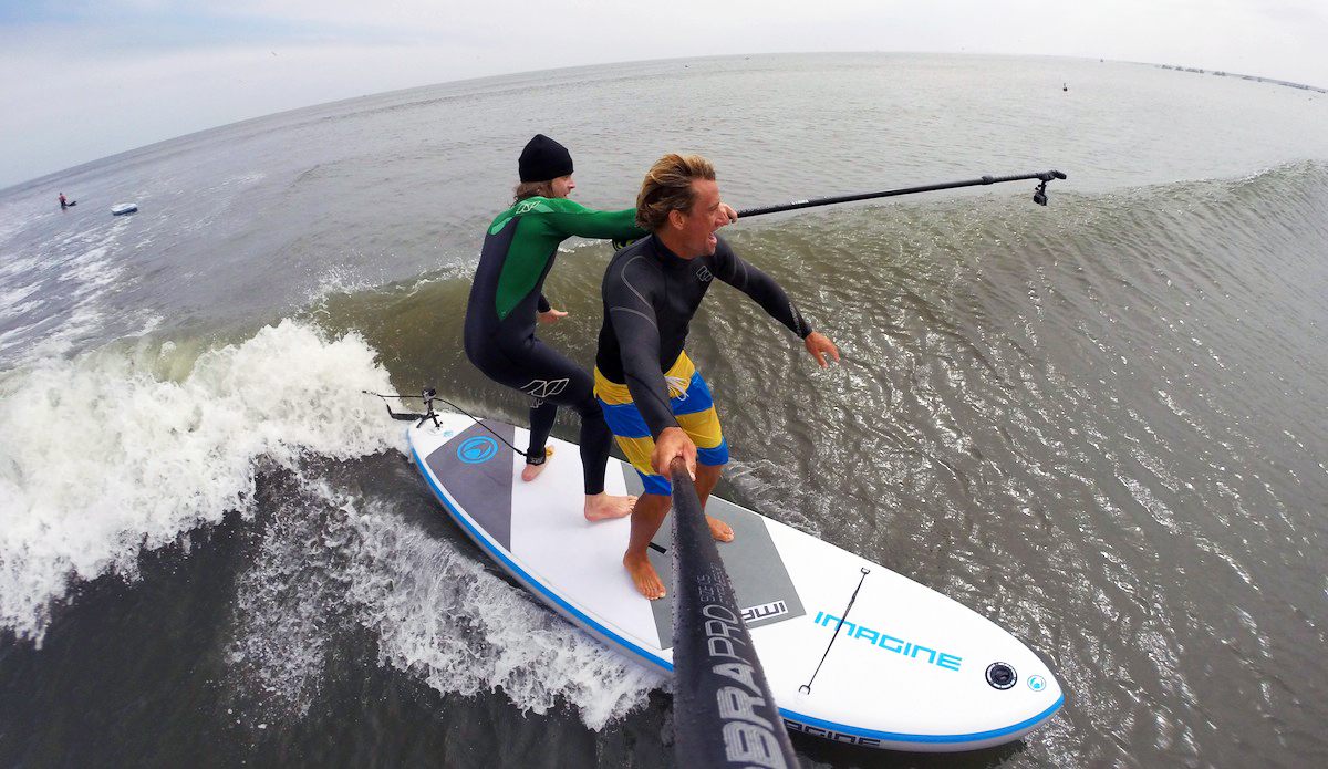 Just two dudes, shootin\' the curl.