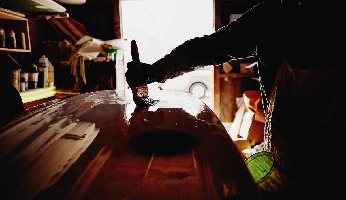 I love the tones reflections in the board, something reminiscent of a glassy day in the water. Photo: <a href=\"https://www.chrisdelorenzophoto.com/\"> Chris DeLorenzo</a>