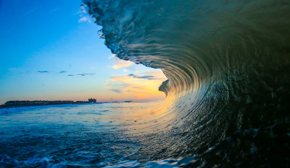 Sunrise barrel. Photo: <a href=\"https://www.chrisfrickphotography.com/\" target=_blank>Chris Frick</a>