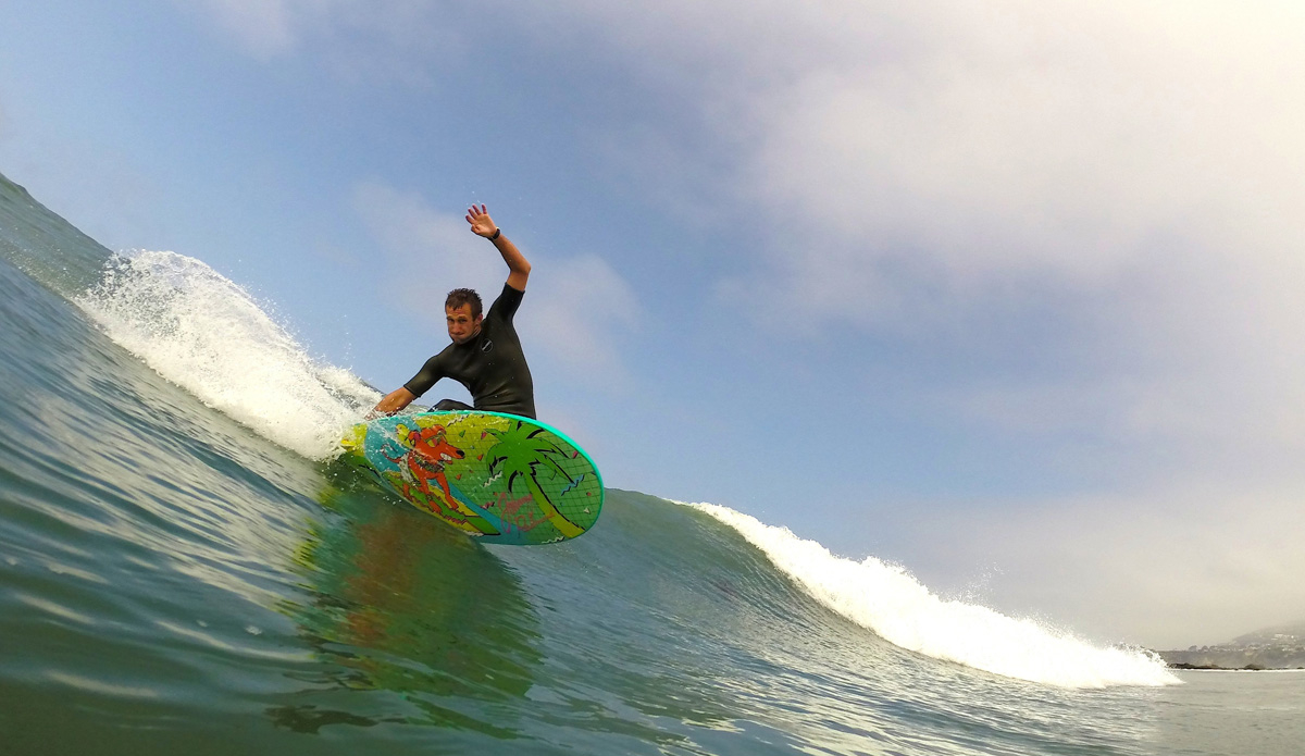 Johnny Redmond laying into one on a soft top.