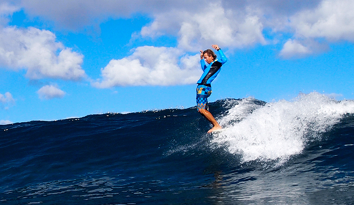 Carolina Beach Pro Tony Silvangi and gold medal longboard champion soul arching in Aguadilla PR. Photo: Chrissy Swain