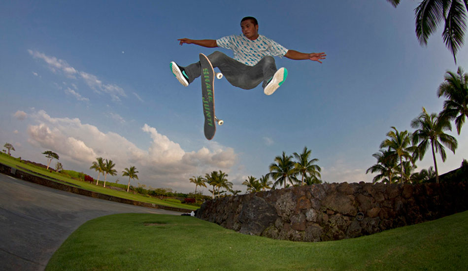 Skater: Jeff Pira. Flipping a favorite gap we have here on the Big Island.  Photo: <a href=\"https://www.christianlacuestaphotography.com\"> Christian LaCuesta</a>.