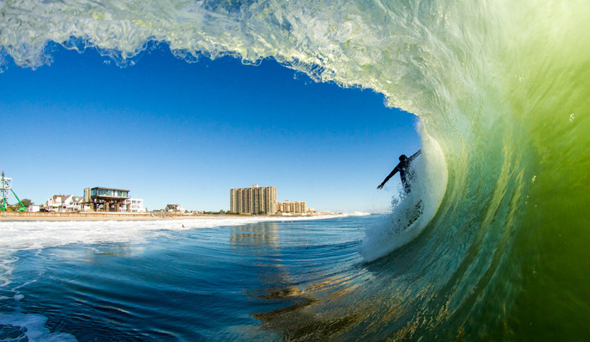 This is what it looks like when someone drops in on you while getting barreled. Photo: <a href=\"https://www.christorphotography.com/\">Christor Lukasiewicz</a>