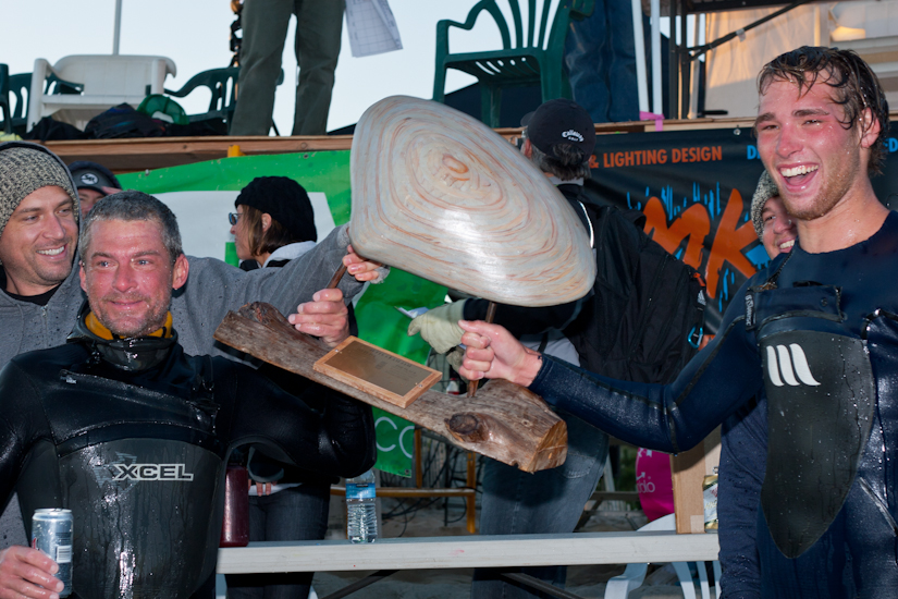 Shawn and Tim\'s names will be etched on the clam trophy, which will stay in the Black Whale until next year. No prize money, just straight bragging rights. That\'s a contest. Photo: Kyle Gronostajski
