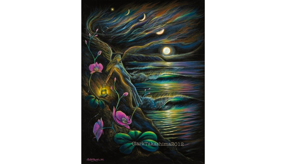 \"The Wind Without.\" 24\" x 30\". 2012. Time is an illusion and how everything we experience is made up of more space with energy binding things together on the quantum-level physicality.