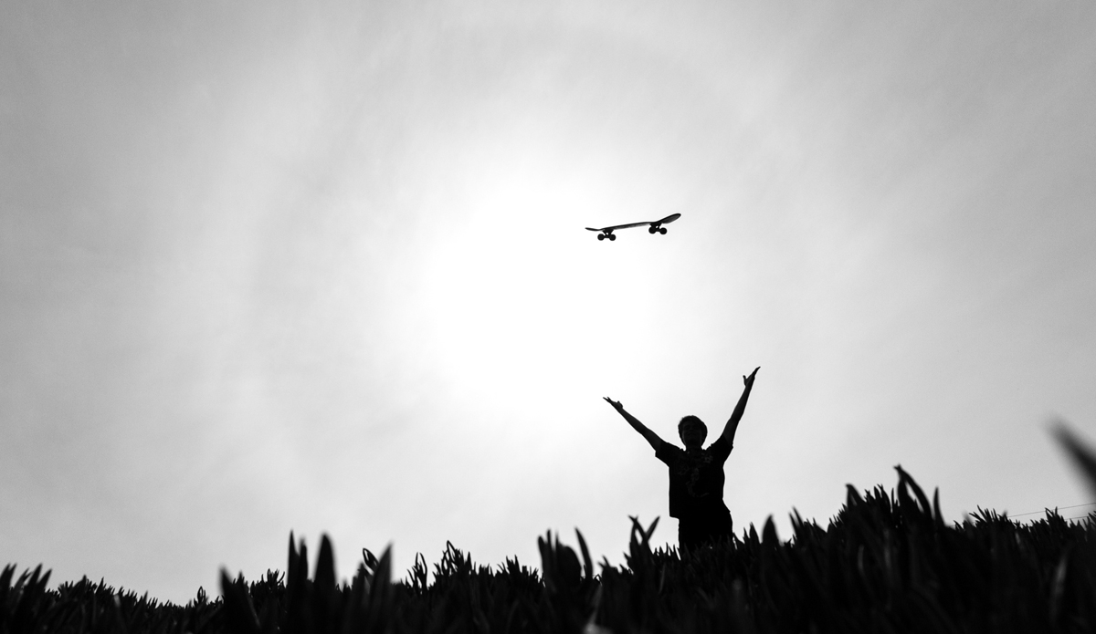 Jonah Valenzuela tossing up his board hoping to get this shot without the board landing back on him. Photo: <a href=\"https://instagram.com/iamcolee/\">Cole Ferguson</a>